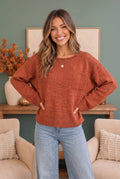 Freshen Up Cozy Rust Knit Sweater