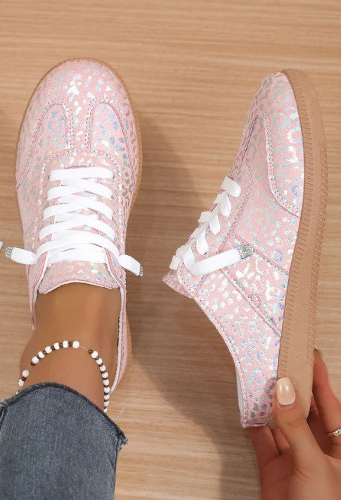 Pink Shiny Leopard Shoes