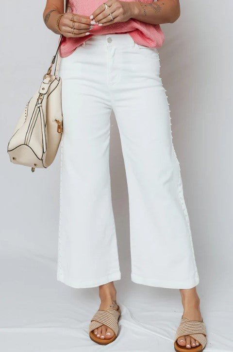 White Pearl Side Seam Jean