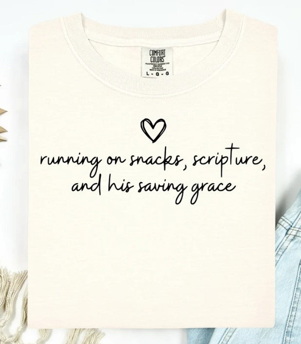 Snacks, Scripture, Saving Grace Tee