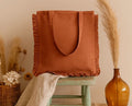 Canvas Ruffle Tote | Canvas Colored Tote Bag