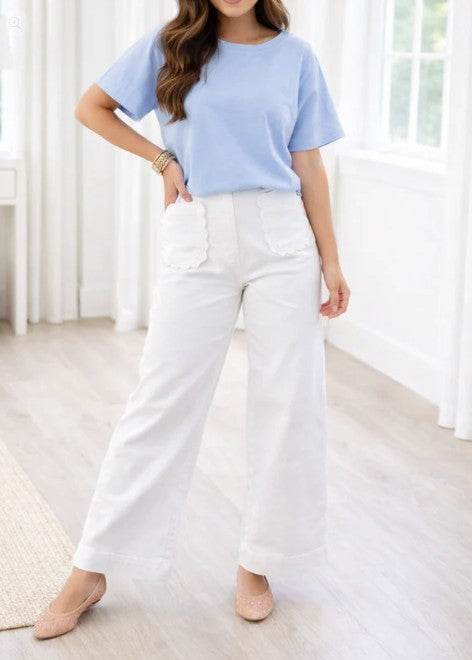 Scalloped Patch Jeans
