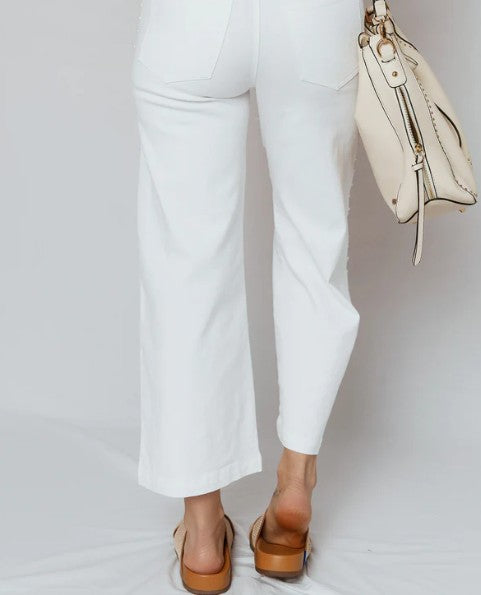 White Pearl Side Seam Jean