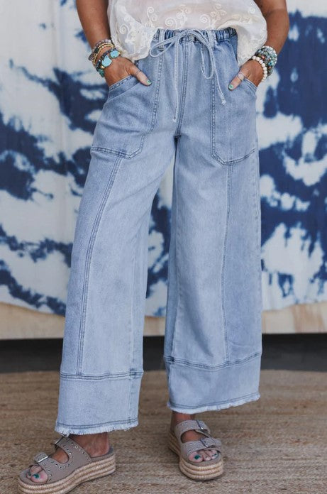 Seam-Detail Raw Hem Pants (Copy)